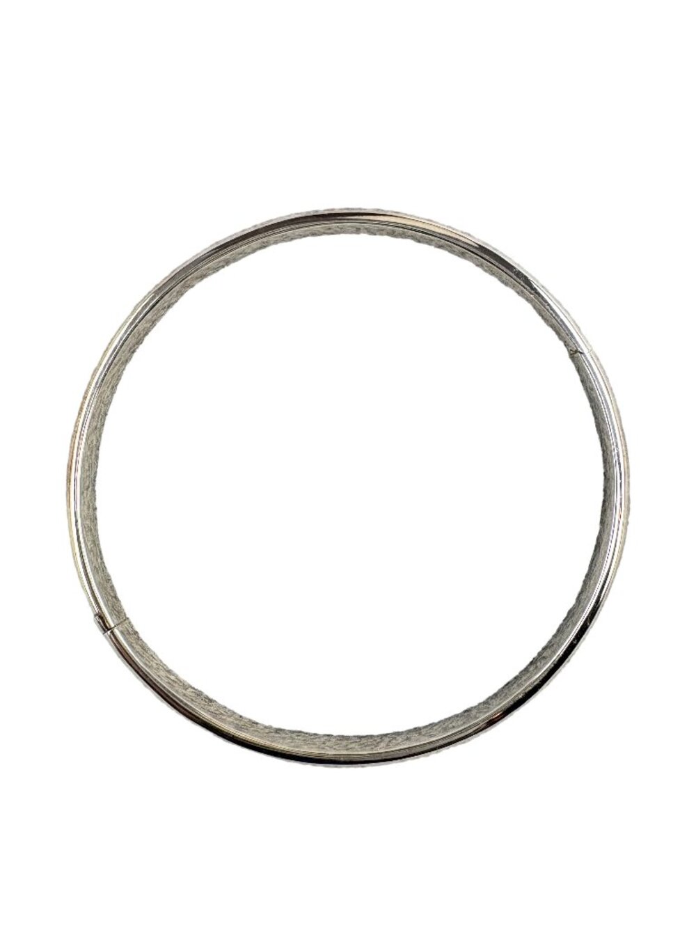 Solid 925 Sterling Silver Flat-Top Hinged Bangle Bracelet - 56.5mm I. D. 8.49g
